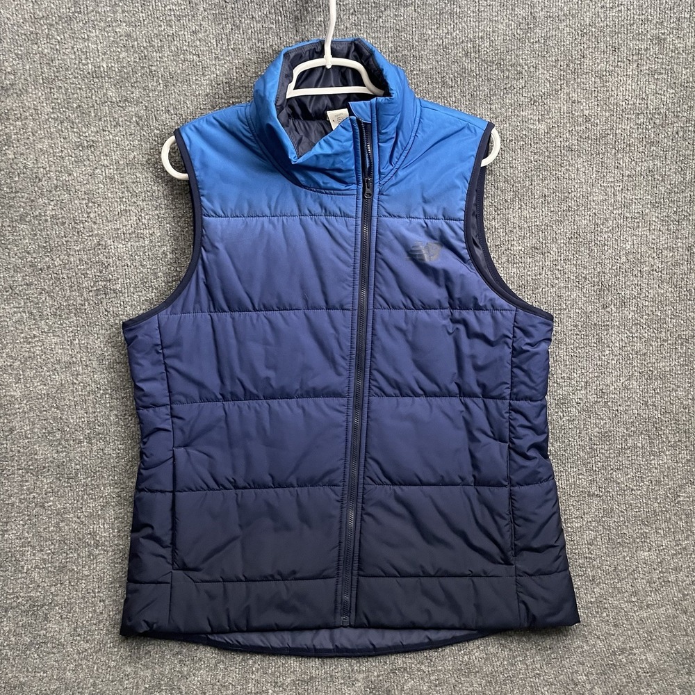 New Balance x Isaac Mizrahi Live Asymmetric Zip Puffer Vest Women's Sz L Blue